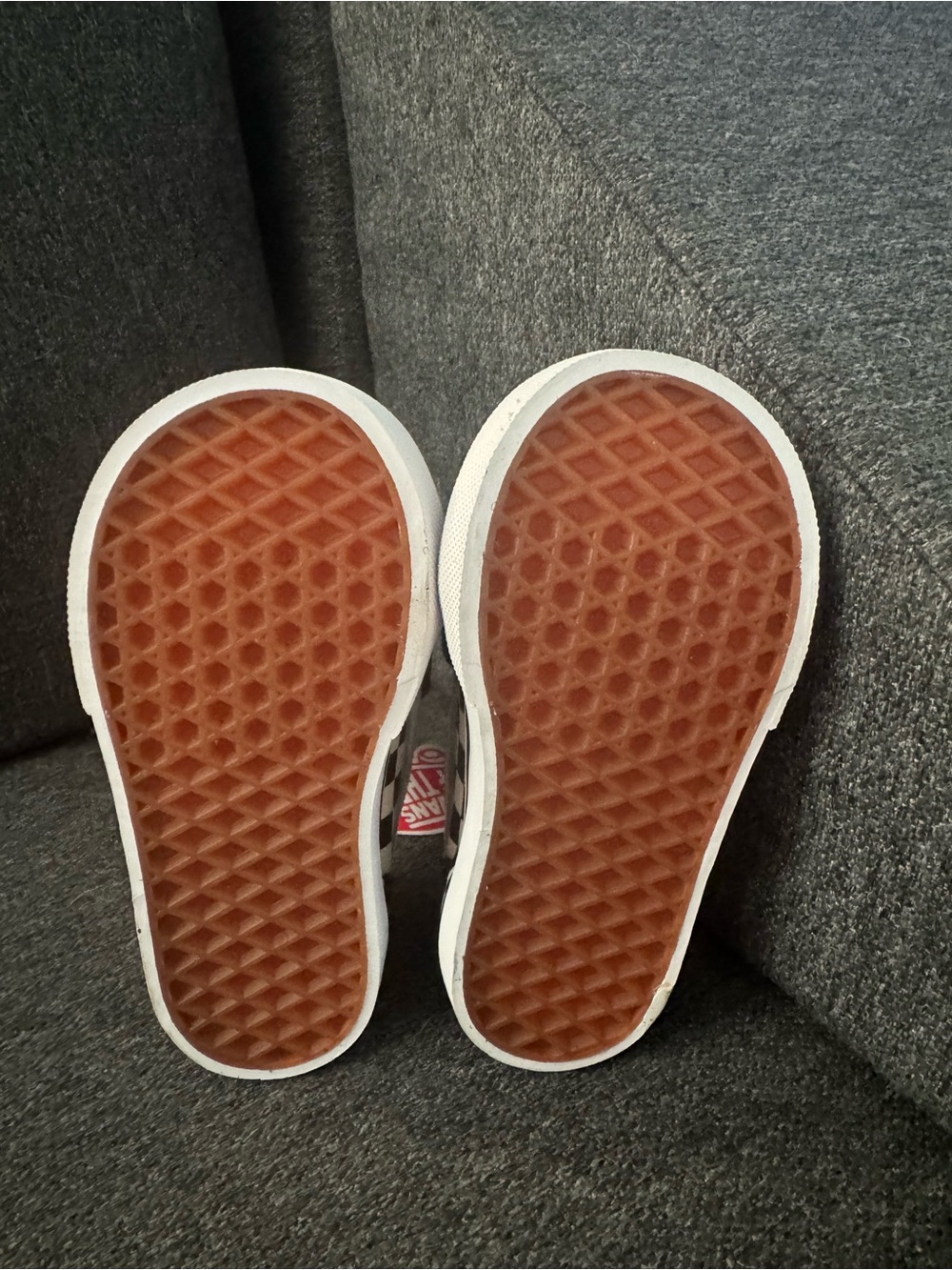 Vans Kids Checkerboard Velcro Sneakers - Black & White - Picture 5 of 6